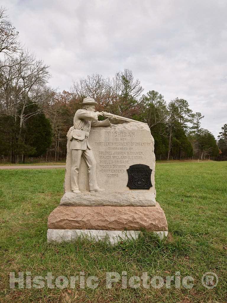 Photo - Michigan 13th Infantry Regiment Monument at The Chickamauga Portion of The Chickamauga & Chattanooga National Military Park- Fine Art Photo Reporduction