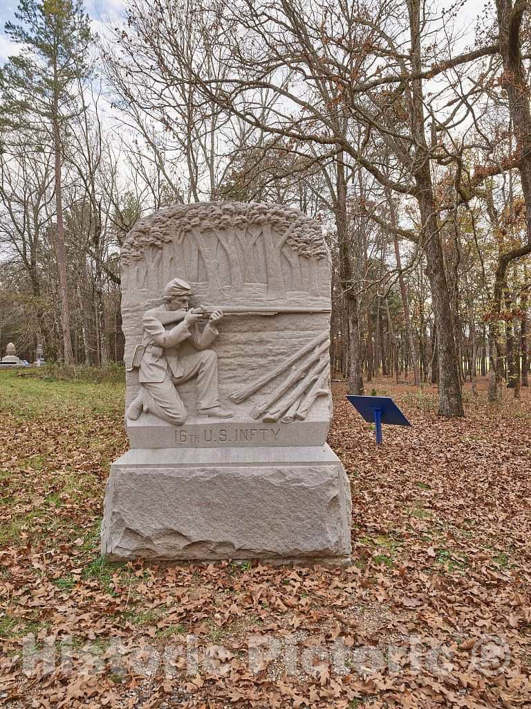 Photo - The U.S. (Regular Army) 16th Infantry Regiment Monument at The Chickamauga Portion of The Chickamauga & Chattanooga National Military Park- Fine Art Photo Reporduction