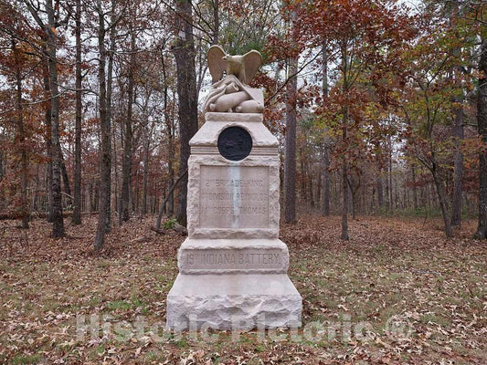 Photo - The 19th Indiana Battery Monument at The Chickamauga Portion of The Chickamauga & Chattanooga National Military Park- Fine Art Photo Reporduction