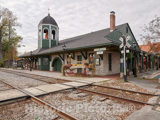 Photo- The Old Railroad Depot, Now (2017) The Walker County Regional Heritage and Train Museum in Downtown Chickamauga, Georgia 1 Fine Art Photo Reproduction