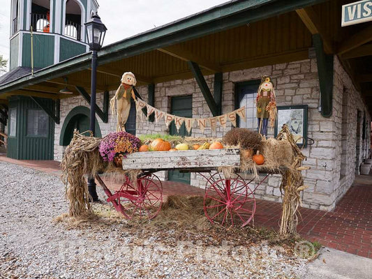 Photo - Display touting the city's annual fall"pumpkinfest" in Chickamauga, a town in far-northwestern Georgia, made famous for the Battle of Chickamauga