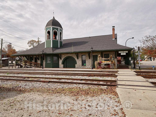 Photo- The Old Railroad Depot, Now (2017) The Walker County Regional Heritage and Train Museum in Downtown Chickamauga, Georgia 2 Fine Art Photo Reproduction