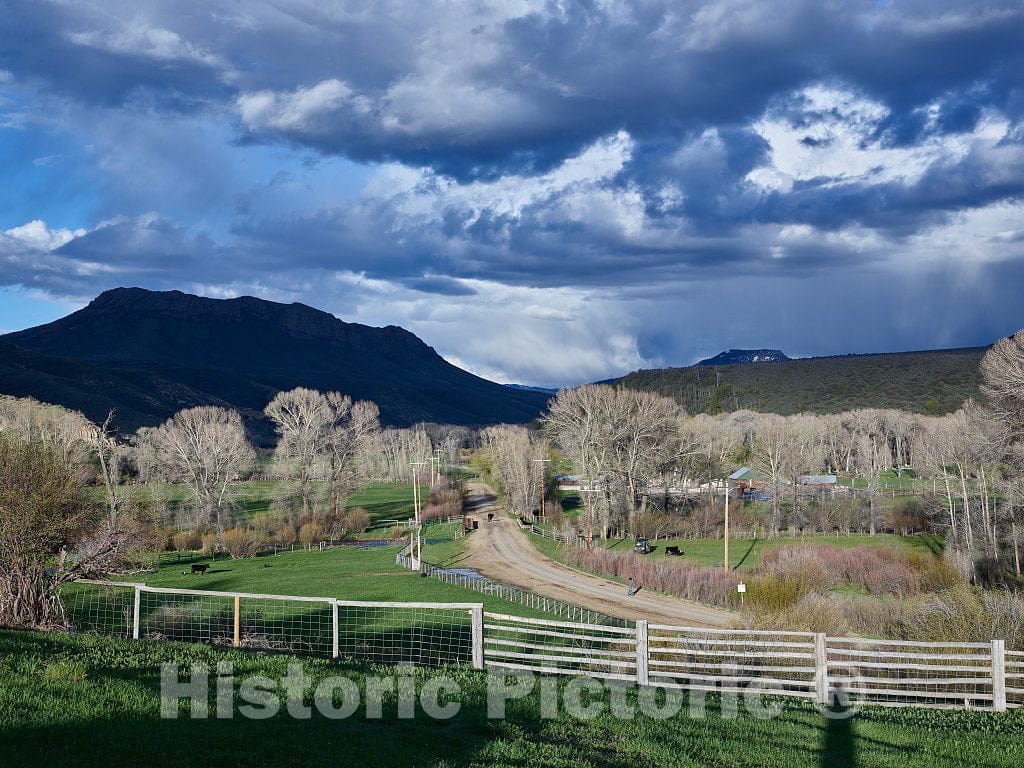 Photograph- Scene at the Ladder Livestock Ranch, on the Colorado border near Savery, Wyoming. The ranch operates in both states, running sheep in Wyoming and cattle across the road in Colorado