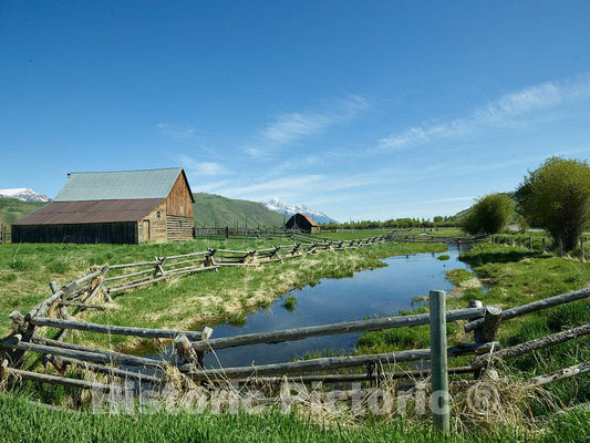 Photo- Ranch Fencing in Jackson Hole, Locals' Term for a Valley, in a Corner of Grand Teton National Park in Northwest Wyoming 2 Fine Art Photo Reproduction