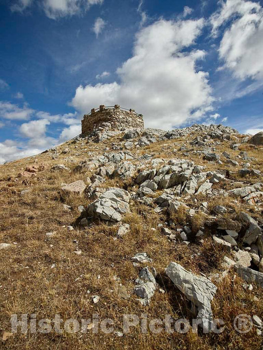 Photo- A Castle-Like Observation Center in The Valley That Leads Through a Long Canyon Below The Snowy Range of The Rocky Mountains in Carbon County, Wyoming 1 Fine Art Photo