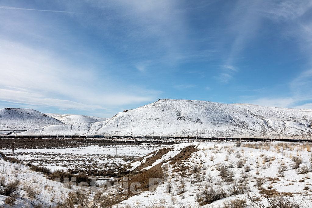 Photo- Winter-Day Scene in Rugged Sweetwater County, Wyoming, Near The Small City of Green River 2 Fine Art Photo Reproduction