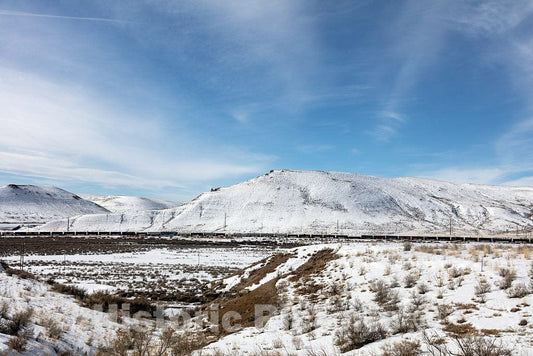 Photo- Winter-Day Scene in Rugged Sweetwater County, Wyoming, Near The Small City of Green River 2 Fine Art Photo Reproduction