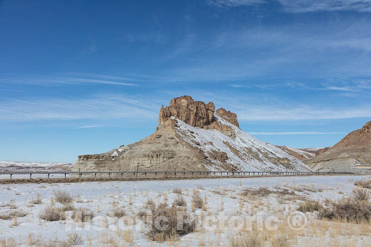 Photo- Winter-Day Scene in Rugged Sweetwater County, Wyoming, Near The Small City of Green River 4 Fine Art Photo Reproduction