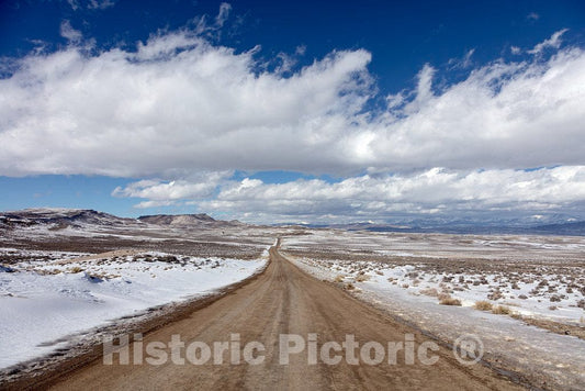 Photo- Remote Road in Wintertime in Rugged Sweetwater County, Wyoming 2 Fine Art Photo Reproduction