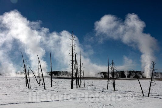 Photo- Temperatures Often dip Below Freezing, but There's no Cooling of The Thermal Features, Including These at The Fountain Paint Pot Location 5 Fine Art Photo Reproduction