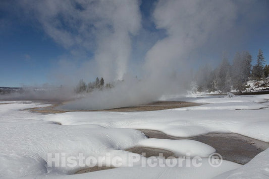 Photo- Temperatures Often dip Below Freezing, but There's no Cooling of The Thermal Features, Including These at The Fountain Paint Pot Location 7 Fine Art Photo Reproduction