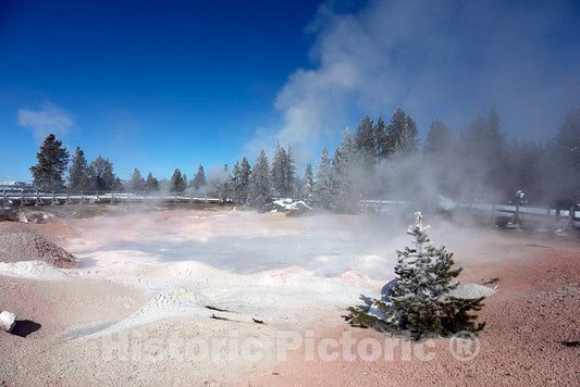 Photo- Temperatures Often dip Below Freezing, but There's no Cooling of The Thermal Features, Including These at The Fountain Paint Pot Location 2 Fine Art Photo Reproduction
