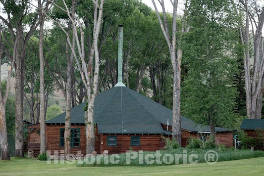 Photo- The Round Room Building, The Central Gathering and Entertainment spot at The A Bar A Guest Ranch, Near Riverside in Carbon County, Wyoming 1 Fine Art Photo Reproduction