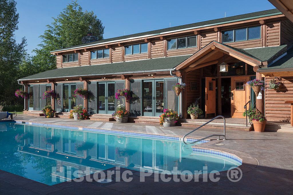 Photo- Pool and Poolside at The A Bar A Guest Ranch Near The Town of Riverside in Carbon County, Wyoming 1 Fine Art Photo Reproduction
