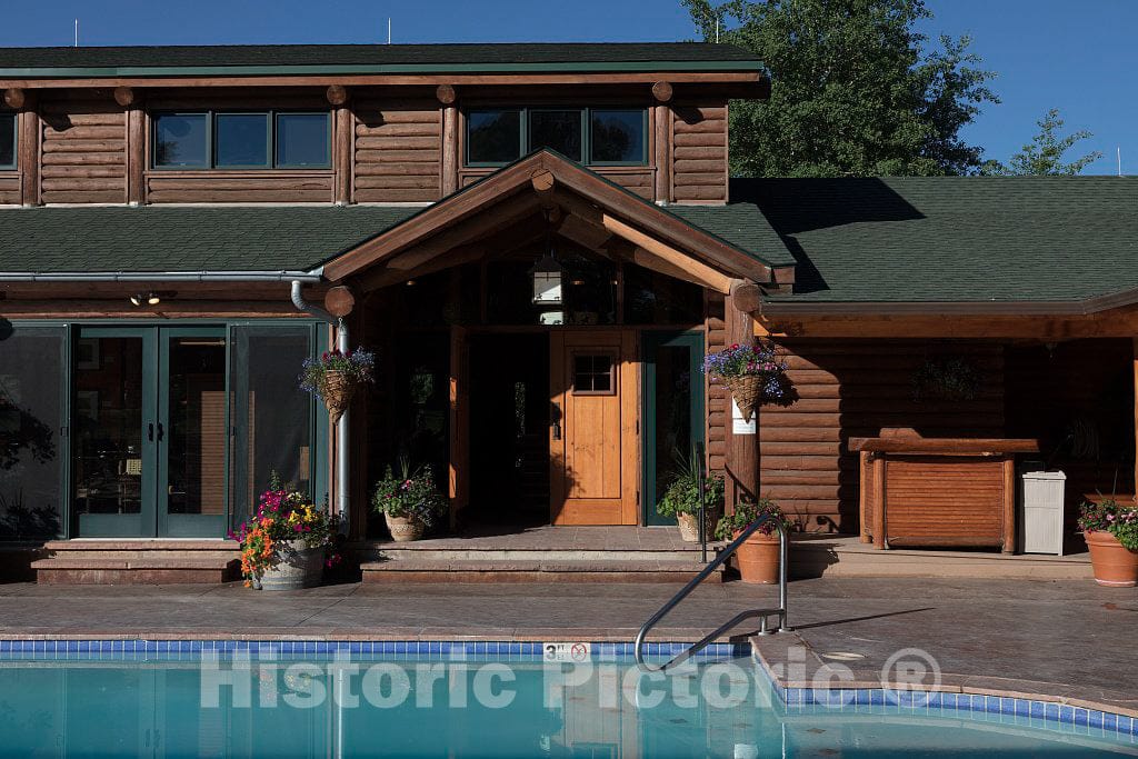 Photo- Pool and Poolside at The A Bar A Guest Ranch Near The Town of Riverside in Carbon County, Wyoming 2 Fine Art Photo Reproduction