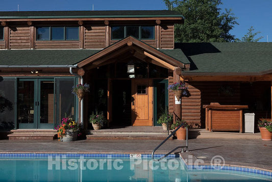 Photo- Pool and Poolside at The A Bar A Guest Ranch Near The Town of Riverside in Carbon County, Wyoming 2 Fine Art Photo Reproduction