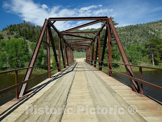 Photo - Bridge Over Big Creek at The A Bar A Guest Ranch, Near Riverside in Carbon County, Wyoming- Fine Art Photo Reporduction