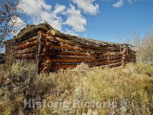 Photo - an Old, Sagging Cabin Out in The hinterlands of The A Bar A Guest Ranch, Near Riverside in Carbon County, Wyoming- Fine Art Photo Reporduction