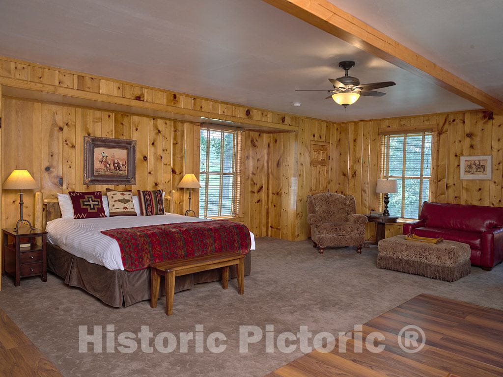 Photo- Guest room at at the A Bar A guest ranch near the town of Riverside in Carbon County, Wyoming 2 Fine Art Photo Reproduction