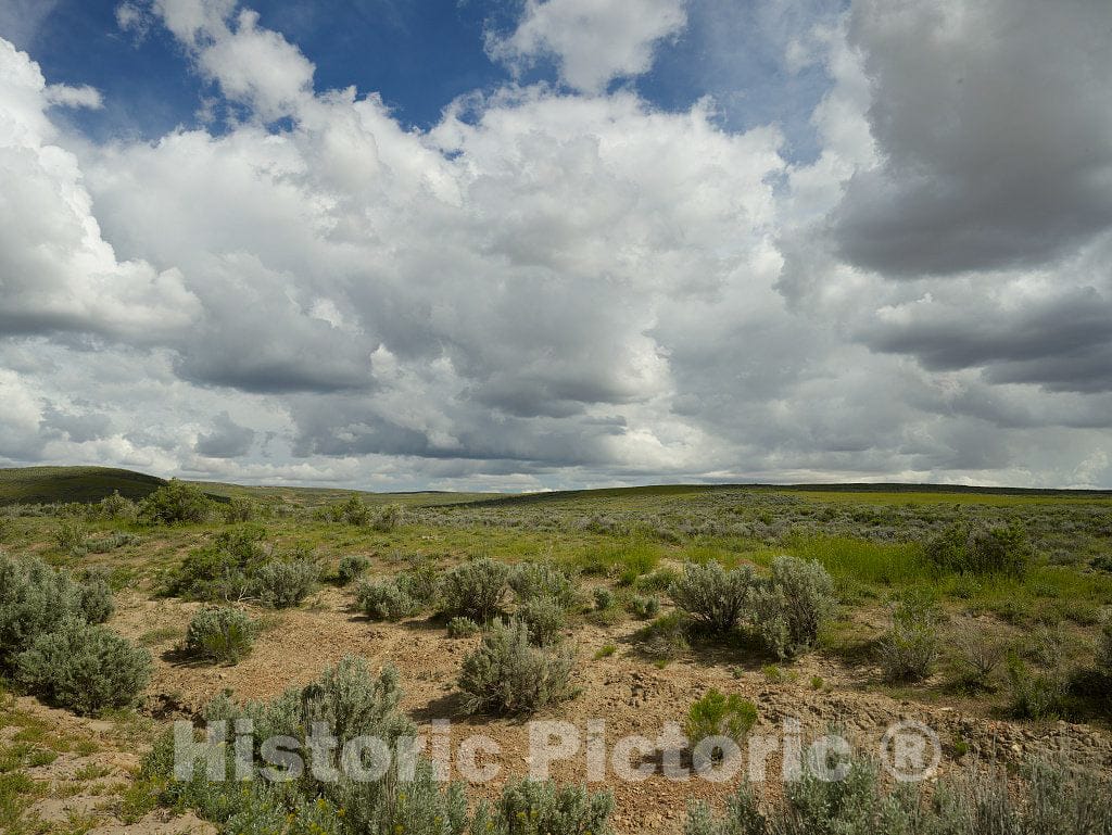Photo - Clouds Gather Above The Sagebrush at The A Bar A Guest Ranch, Near Riverside in Carbon County, Wyoming- Fine Art Photo Reporduction