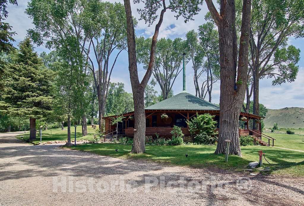 Photo- The Round Room Building, The Central Gathering and Entertainment spot at The A Bar A Guest Ranch, Near Riverside in Carbon County, Wyoming 3 Fine Art Photo Reproduction