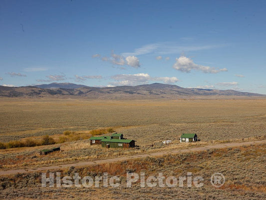 Photo - Outlying Buildings at The Big Creek Cattle Ranch, a Huge Spread just Above The Colorado line Near Riverside in Carbon County, Wyoming- Fine Art Photo Reporduction