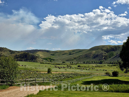 Photo - View at The A Bar A Guest Ranch, Near Riverside in Carbon County, Wyoming- Fine Art Photo Reporduction