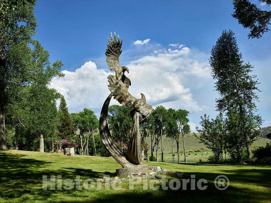 Photo- Sculptor Pati Stajcar Created This Striking Bronze Sculpture, Balance of Power, which an Appreciative Guest Purchased for The A Bar A Guest Ranch, Near Riverside