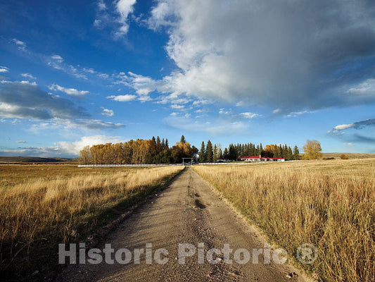 Photo- Dirt Road Leading to The Big Creek Ranch, a Large Cattle Ranch Near The Colorado Border in Carbon County, Wyoming 1 Fine Art Photo Reproduction