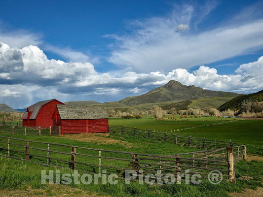 Photo - The Distant Squaw Mountain Looms Over This barn Near The Tiny Town of Savery, Wyoming, Across The Highway from which Lie Colorado and The Mountain