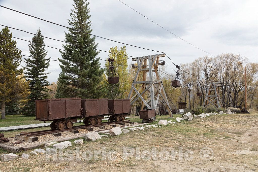 Photo - Ore Cars are displayed at The Encampment Museum in The Little Town of Encampment, Wyoming- Fine Art Photo Reporduction