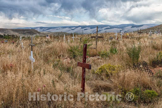 Photo- The Humble, Artistic Rather Than Grand and manicured, Shoshone Tribal Cemetery Spreads Across The undulating Prairie Outside The Town of Fort Washakie, Wyoming 6