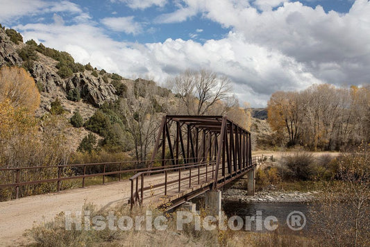 Photo- Bridge to the main cluster of cabins at the A Bar A guest ranch, just over the Colorado border near Riverside in Carbon County, Wyoming 1 Fine Art Photo Reproduction