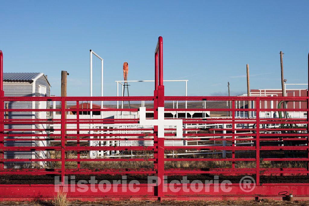 Photo - Cattle Pen at The Big Creek Cattle Ranch, a Large Spread on The Colorado Border Near Riverside in Carbon County, Wyoming- Fine Art Photo Reporduction