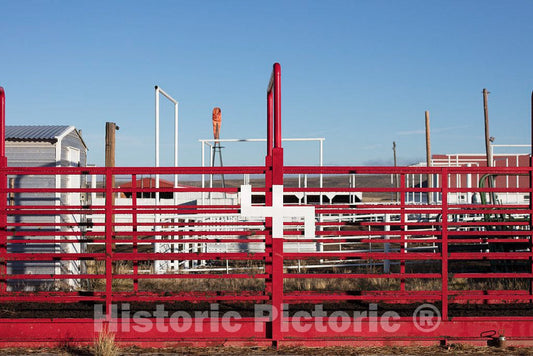 Photo - Cattle Pen at The Big Creek Cattle Ranch, a Large Spread on The Colorado Border Near Riverside in Carbon County, Wyoming- Fine Art Photo Reporduction