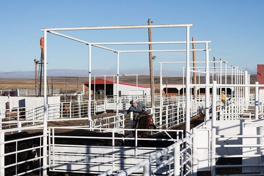 Photo - A cowhand Shuts The Cattle Pen gate at The Big Creek Cattle Ranch, a Large Spread on The Colorado Border Near Riverside in Carbon County, Wyoming