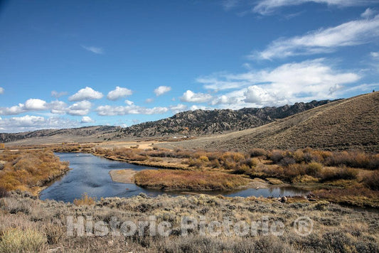 Photo- Distant Hills at The Big Creek Cattle Ranch, a Large Spread on The Colorado Border Near Riverside in Carbon County, Wyoming 1 Fine Art Photo Reproduction