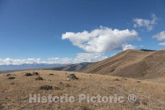 Photo- Distant hills at the Big Creek cattle ranch, a large spread on the Colorado border near Riverside in Carbon County, Wyoming 2 Fine Art Photo Reproduction