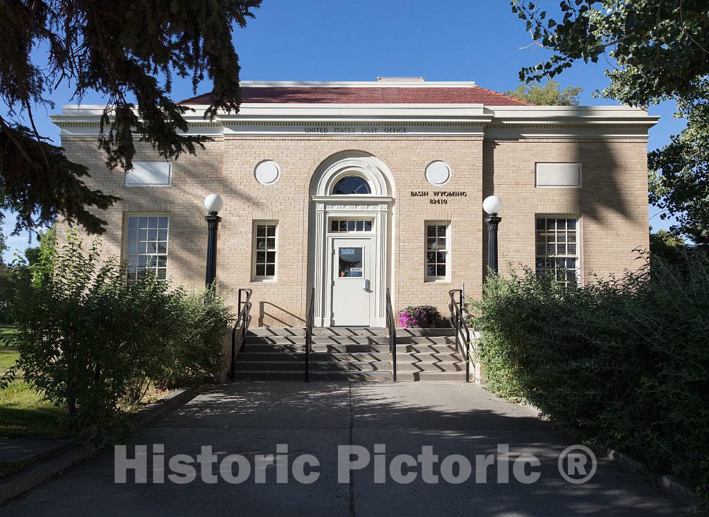 Photo - The U.S. Post Office Building, Constructed in 1919 in Basin, Wyoming- Fine Art Photo Reporduction