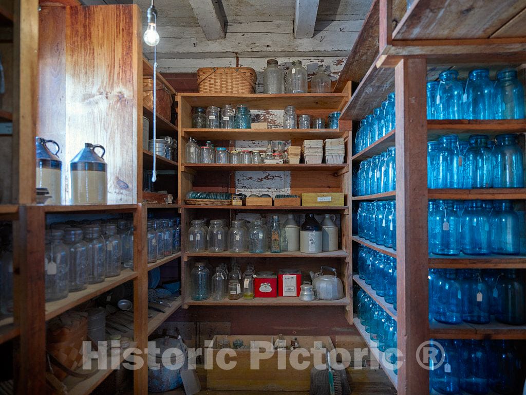 Photo - Glass Jars at Canterbury Shaker Village in Canterbury, New Hampshire- Fine Art Photo Reporduction