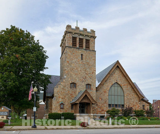 Photo - Church That refers to Itself as, Simply, The Congregational Church, in Laconia, New Hampshire- Fine Art Photo Reporduction