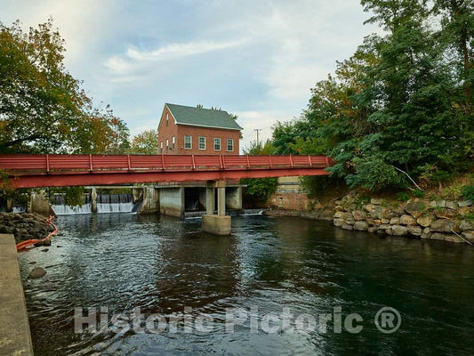 Photo - View of The River in The Old Mill District Along The Winnipesaukee River in Laconia, New Hampshire- Fine Art Photo Reporduction