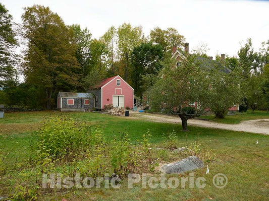 Photo - A barn That, in a Style Common in Parts of New England, Matches The Style of The Adjacent Farmstead House- Fine Art Photo Reporduction