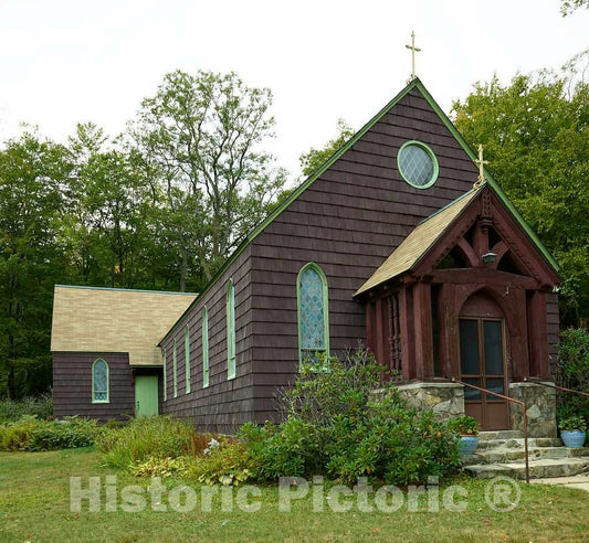 Photo - A Former Country Church Near Tamworth, New Hampshire, That was Sold to a Weaver and Became The Rutabaga Custom Drapery Studio- Fine Art Photo Reporduction
