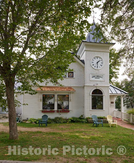 Photo - The Cook Memorial Library, The Public Library of Tamworth, New Hampshire- Fine Art Photo Reporduction