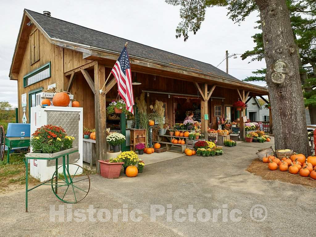 Photo- Farm Market All Decked Out for Fall in Moultonborough, New Hampshire 2 Fine Art Photo Reproduction
