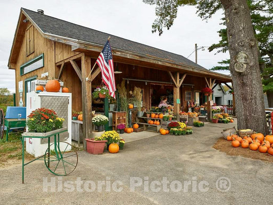 Photo- Farm Market All Decked Out for Fall in Moultonborough, New Hampshire 2 Fine Art Photo Reproduction