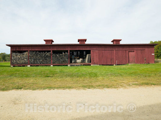 Photo- Storage Building for Wood Canterbury Shaker Village in Canterbury, New Hampshire 1 Fine Art Photo Reproduction