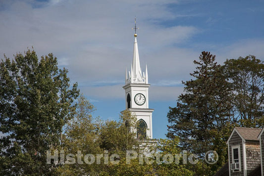 Photo - Steeple of The Tamworth Congregational Church in Tamworth, New Hampshire- Fine Art Photo Reporduction