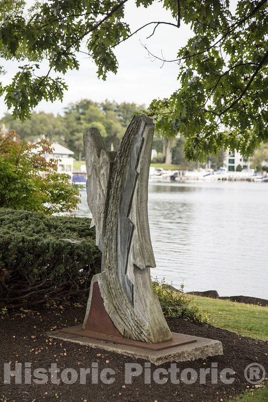 Photo - William Royall's Glacier Sculpture on The Meredith Sculpture Walk Path Along Lake Winnipesaukee in Meredith, New Hampshire- Fine Art Photo Reporduction